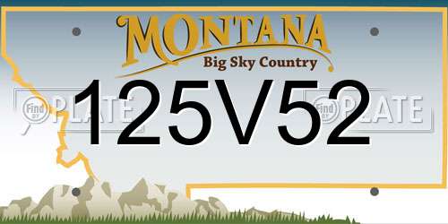 125V52 Montana License Plate