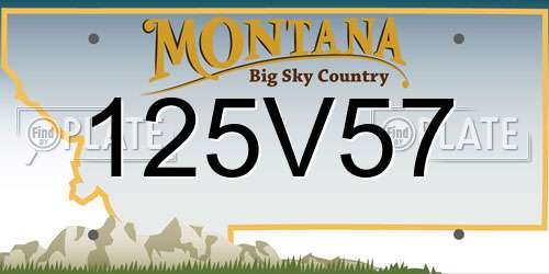 125V57 Montana License Plate