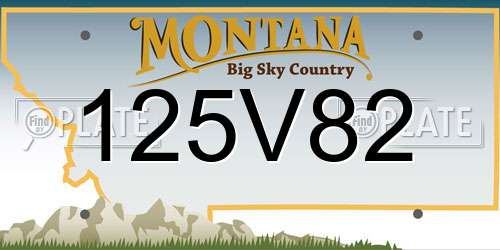 125V82 Montana License Plate