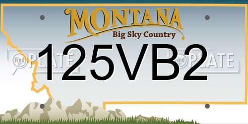 125VB2 Montana License Plate