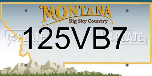 125VB7 Montana License Plate