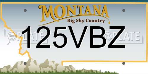 125VBZ Montana License Plate