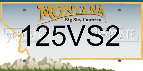 125VS2 Montana License Plate