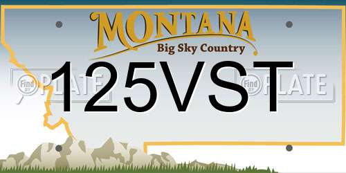 125VST Montana License Plate