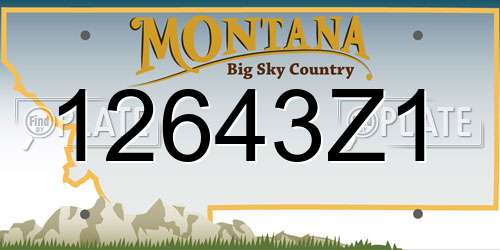 12643Z1 Montana License Plate