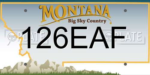 126EAF Montana License Plate
