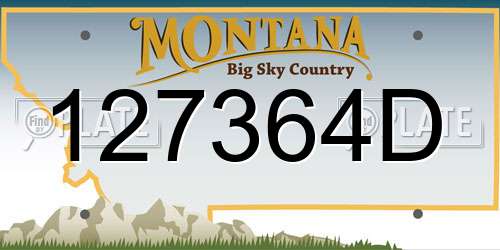127364D Montana License Plate