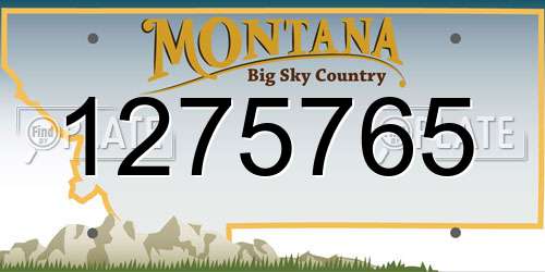1275765 Montana License Plate