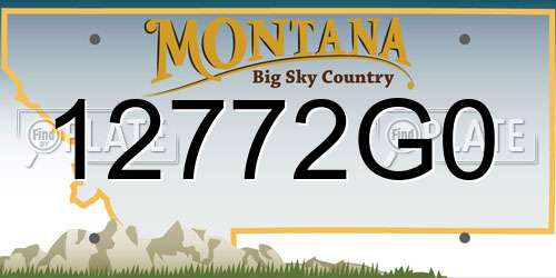 12772G0 Montana License Plate