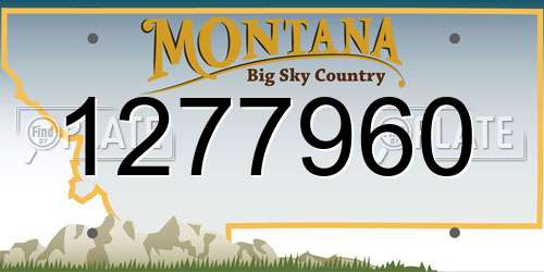 1277960 Montana License Plate