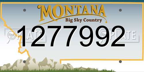 1277992 Montana License Plate