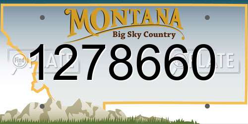 1278660 Montana License Plate