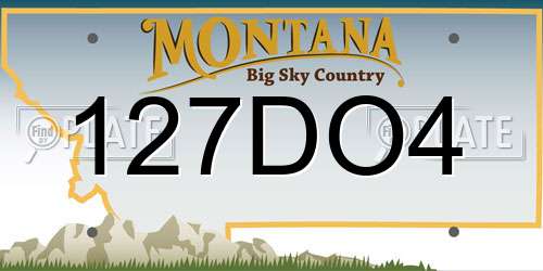127DO4 Montana License Plate