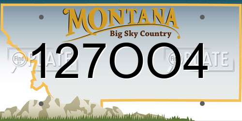 127OO4 Montana License Plate