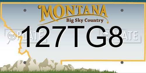 127TG8 Montana License Plate