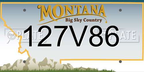127V86 Montana License Plate