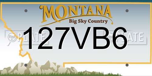 127VB6 Montana License Plate