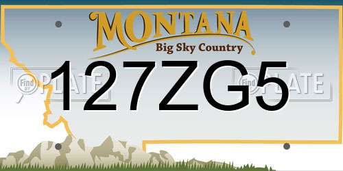 127ZG5 Montana License Plate