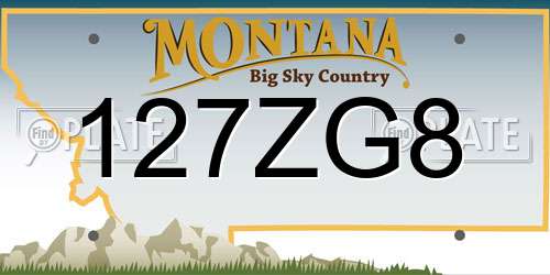 127ZG8 Montana License Plate