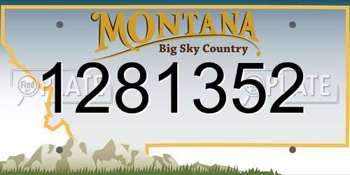 1281352 Montana License Plate