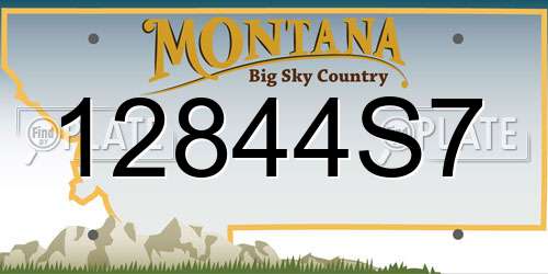 12844S7 Montana License Plate