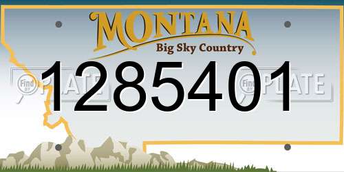 1285401 Montana License Plate