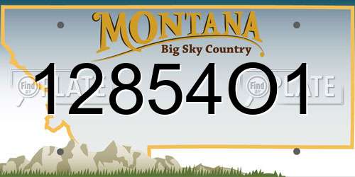 12854O1 Montana License Plate