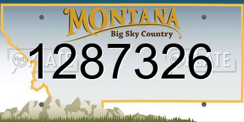 1287326 Montana License Plate