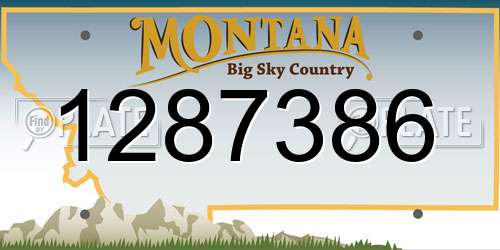 1287386 Montana License Plate