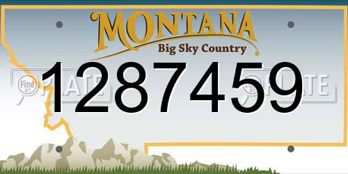 1287459 Montana License Plate