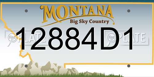 12884D1 Montana License Plate