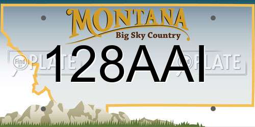 128AAI Montana License Plate