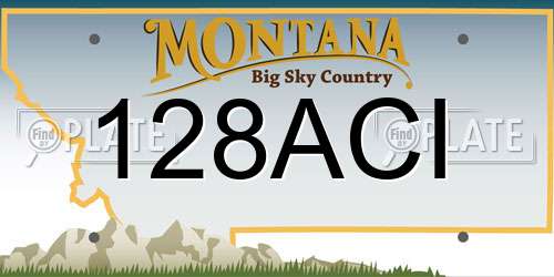 128ACI Montana License Plate