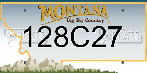 128C27 Montana License Plate