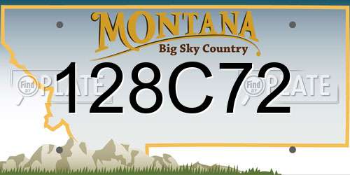 128C72 Montana License Plate