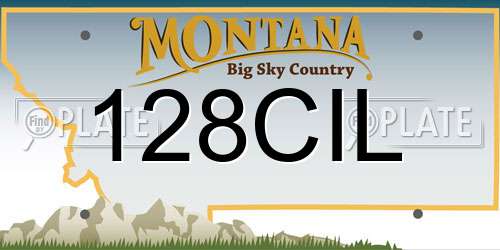128CIL Montana License Plate
