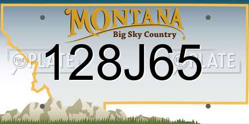128J65 Montana License Plate