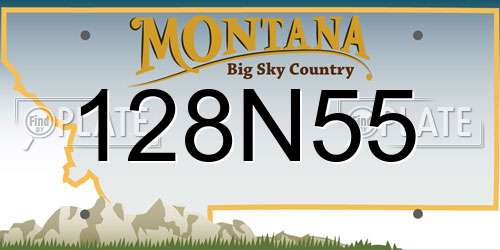 128N55 Montana License Plate