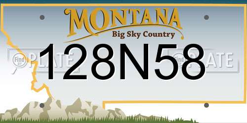 128N58 Montana License Plate