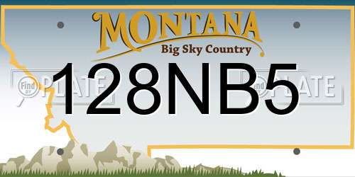 128NB5 Montana License Plate