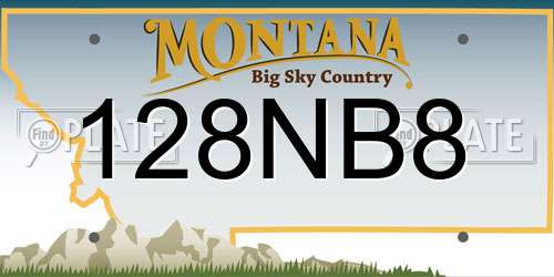 128NB8 Montana License Plate