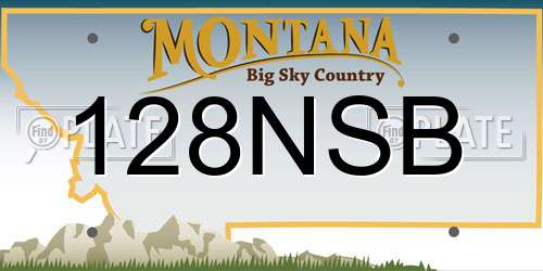 128NSB Montana License Plate