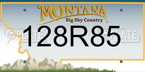 128R85 Montana License Plate