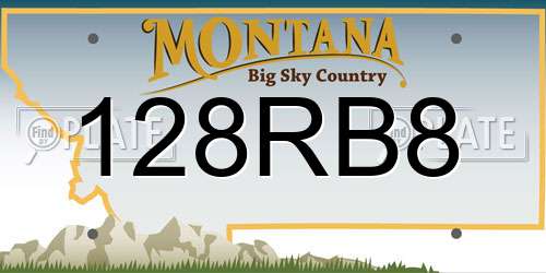 128RB8 Montana License Plate