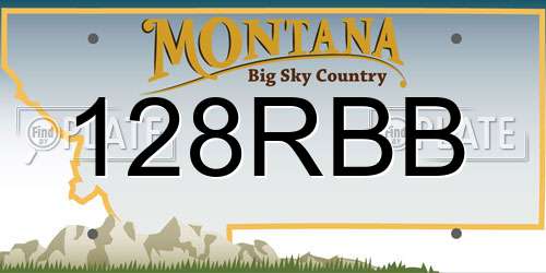 128RBB Montana License Plate