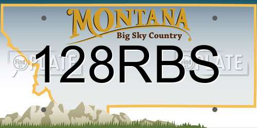 128RBS Montana License Plate