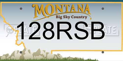 128RSB Montana License Plate