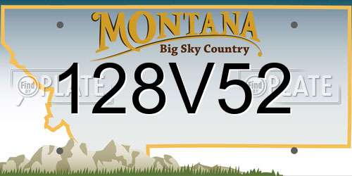 128V52 Montana License Plate
