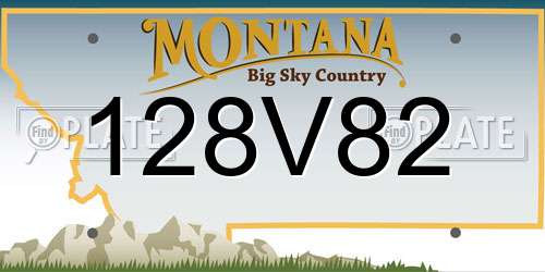 128V82 Montana License Plate