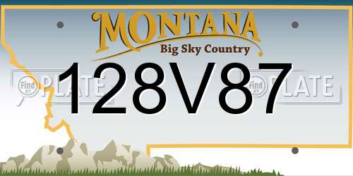 128V87 Montana License Plate